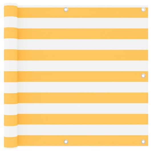 Balcony Screen White and Yellow 90x400 cm Oxford Fabric