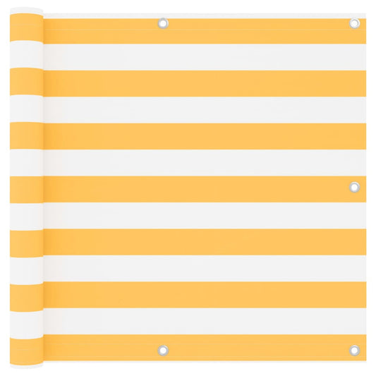 Balcony Screen White and Yellow 90x600 cm Oxford Fabric