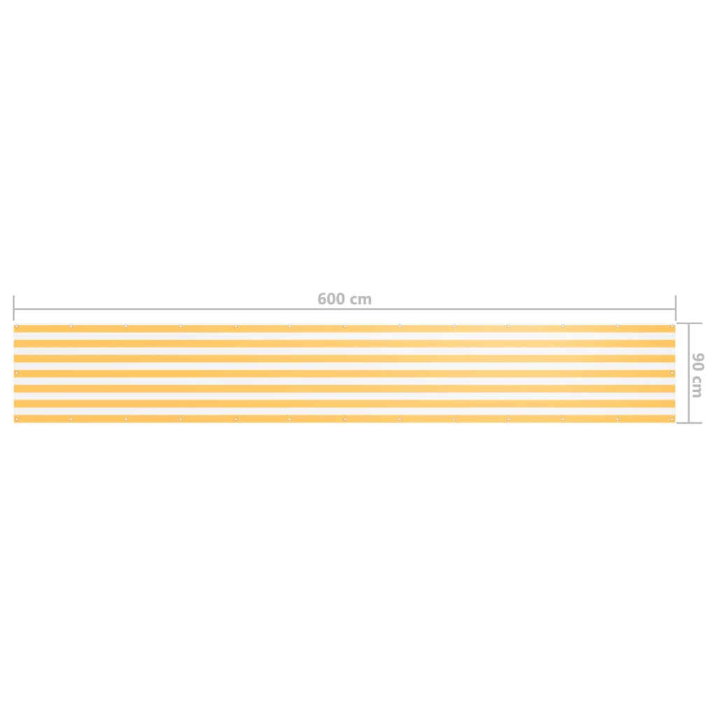 Balcony Screen White and Yellow 90x600 cm Oxford Fabric