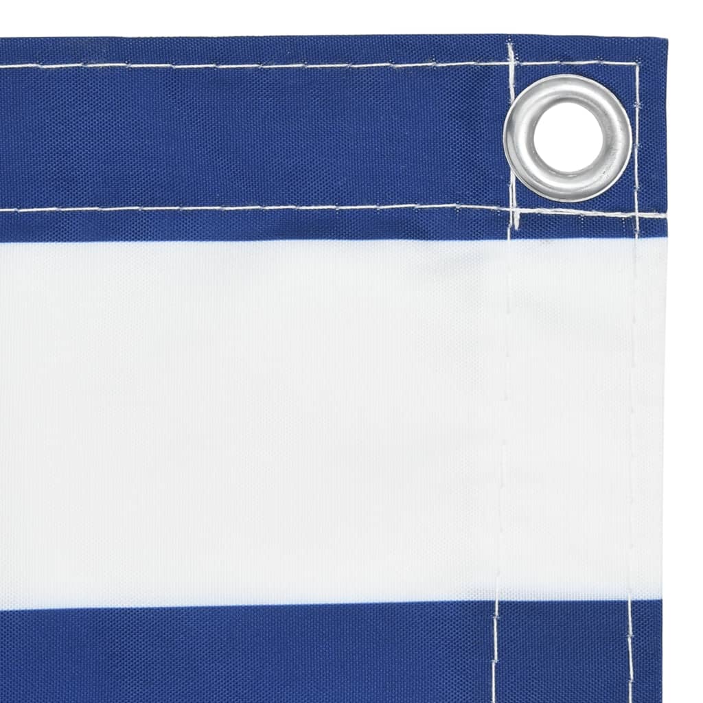 Balcony Screen White and Blue 75x600 cm Oxford Fabric