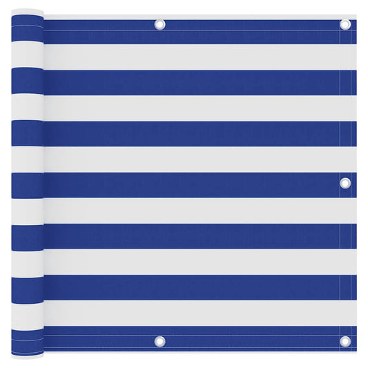 Balcony Screen White and Blue 90x500 cm Oxford Fabric