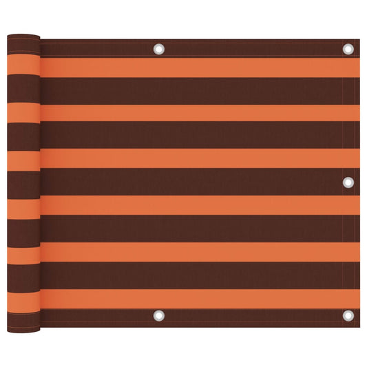Balcony Screen Orange and Brown 75x500 cm Oxford Fabric