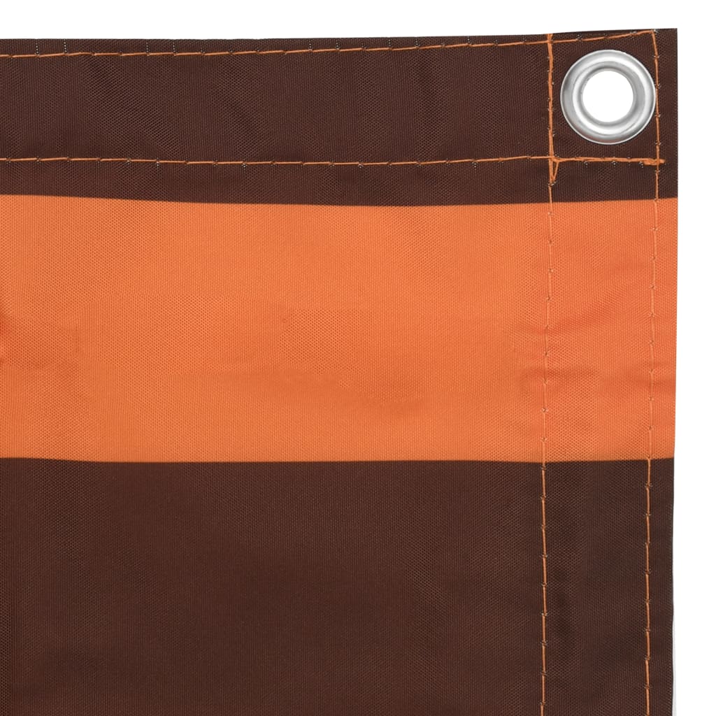 vidaXL Balcony Screen Orange and Brown 75x600 cm Oxford Fabric