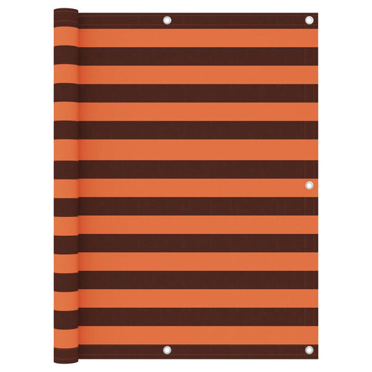 Balcony Screen Orange and Brown 120x600 cm Oxford Fabric