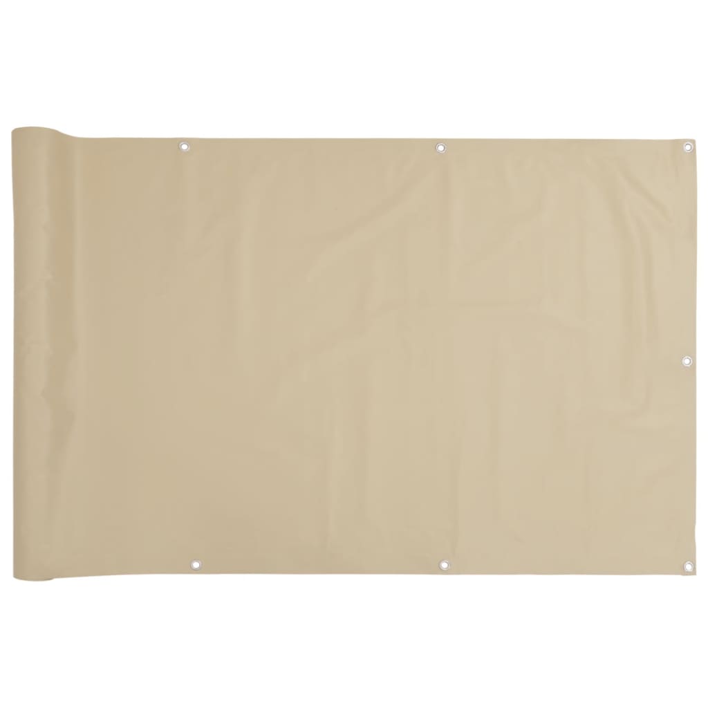 Balcony Screen Beige 120x400 cm Oxford Fabric