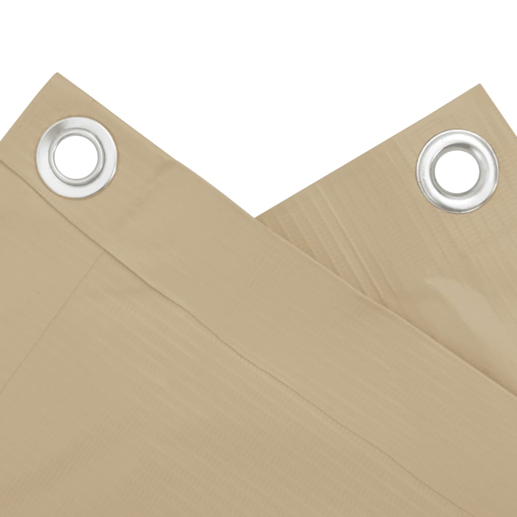 Balcony Screen Beige 120x400 cm Oxford Fabric