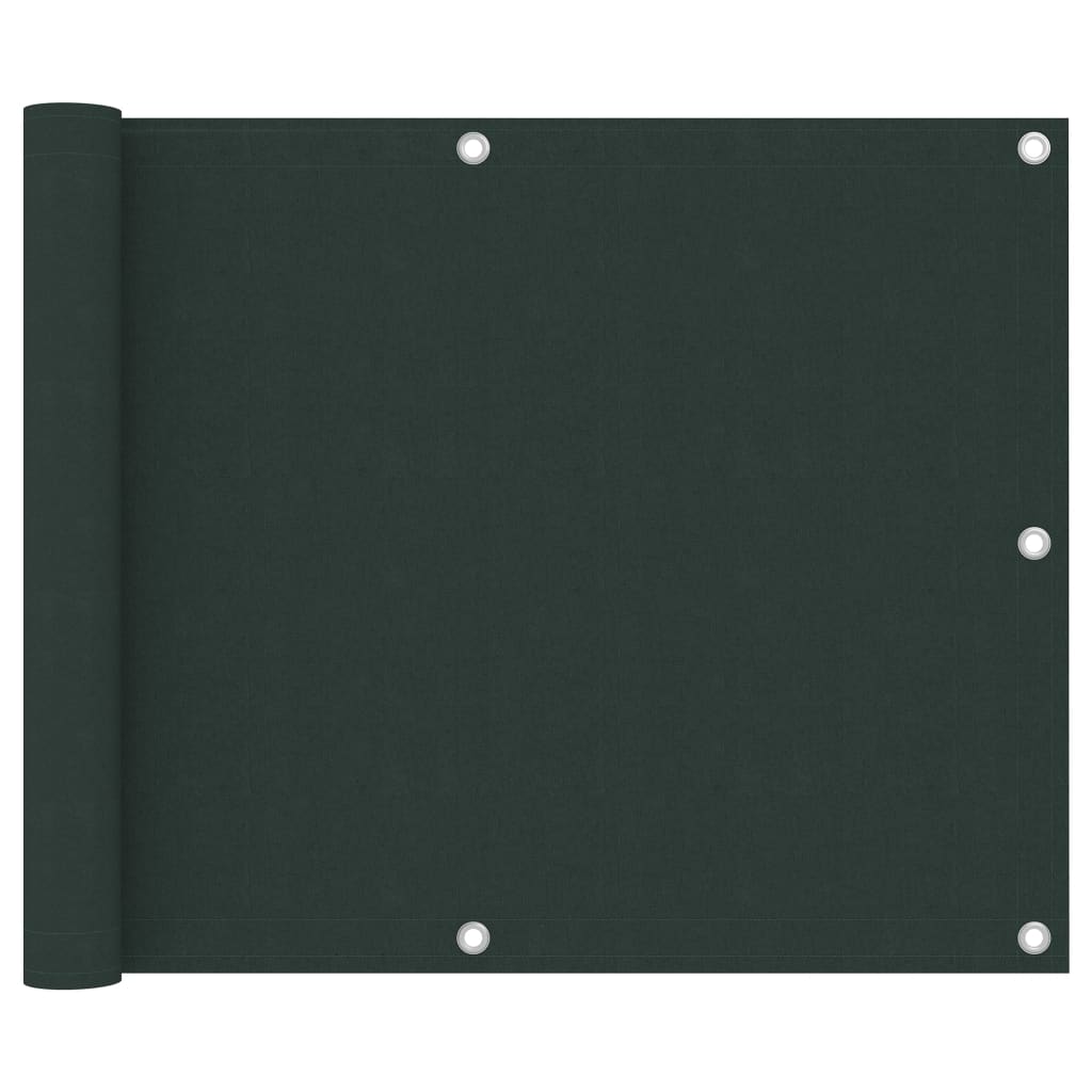 Balcony Screen Dark Green 75x600 cm Oxford Fabric