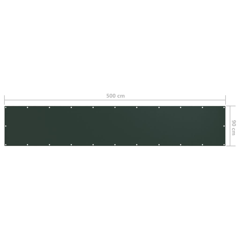 vidaXL Balcony Screen Dark Green 90x500 cm Oxford Fabric