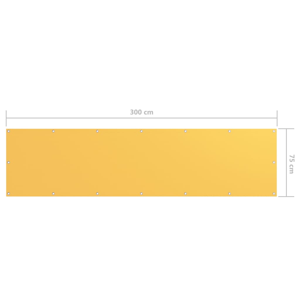 vidaXL Balcony Screen Yellow 75x300 cm Oxford Fabric