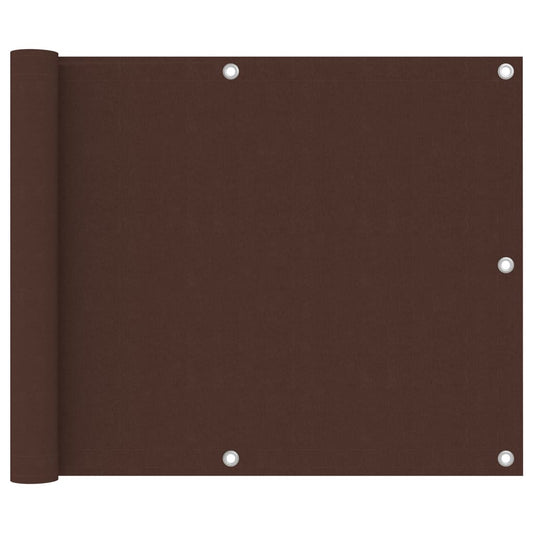 Balcony Screen Brown 75x600 cm Oxford Fabric