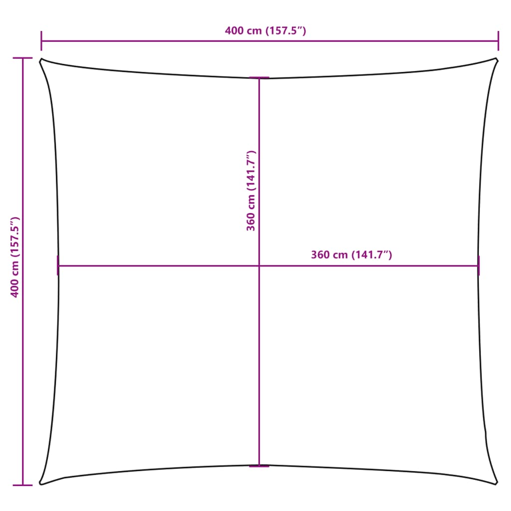 vidaXL Sunshade Sail Oxford Fabric Square 4x4 m Beige