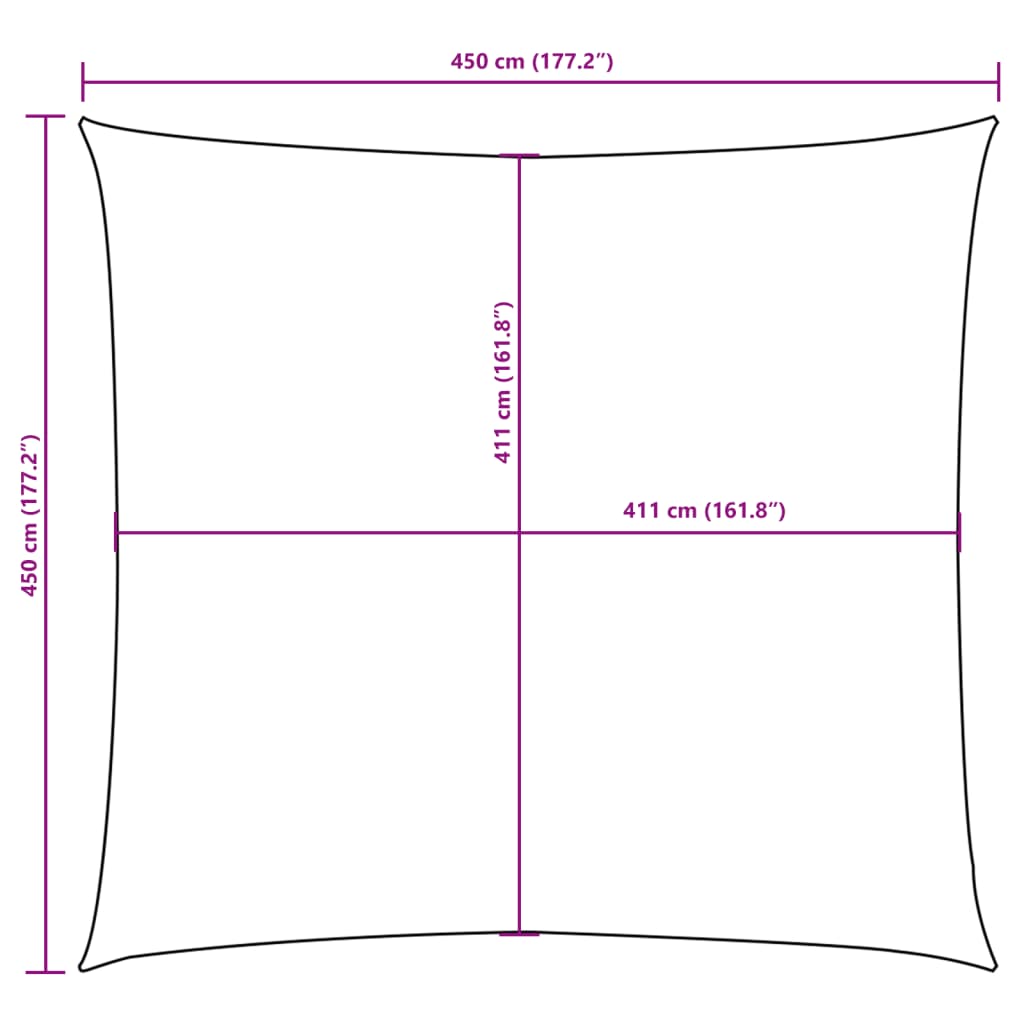 Sunshade Sail Oxford Fabric Square 4.5x4.5 m Beige