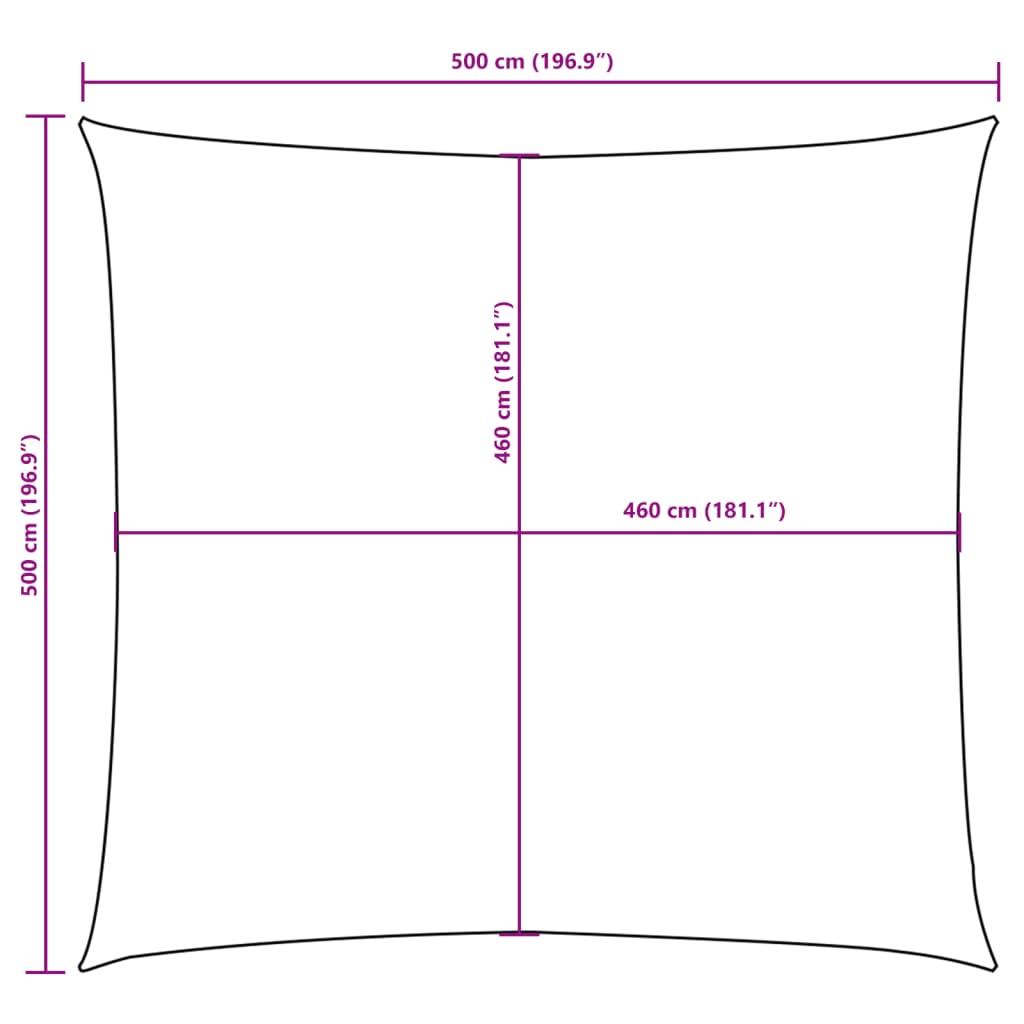 vidaXL Sunshade Sail Oxford Fabric Square 5x5 m Beige