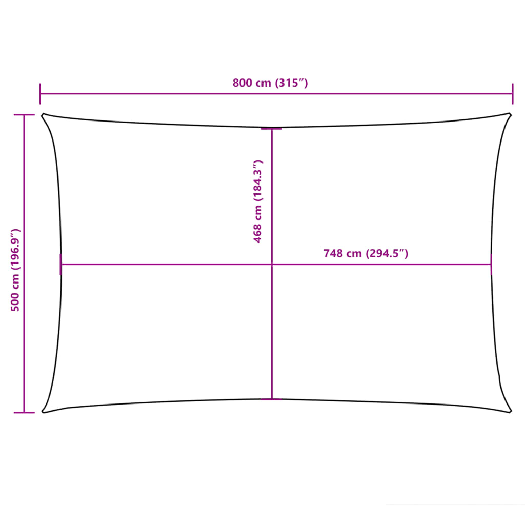 Sunshade Sail Oxford Fabric Rectangular 5x8 m Beige