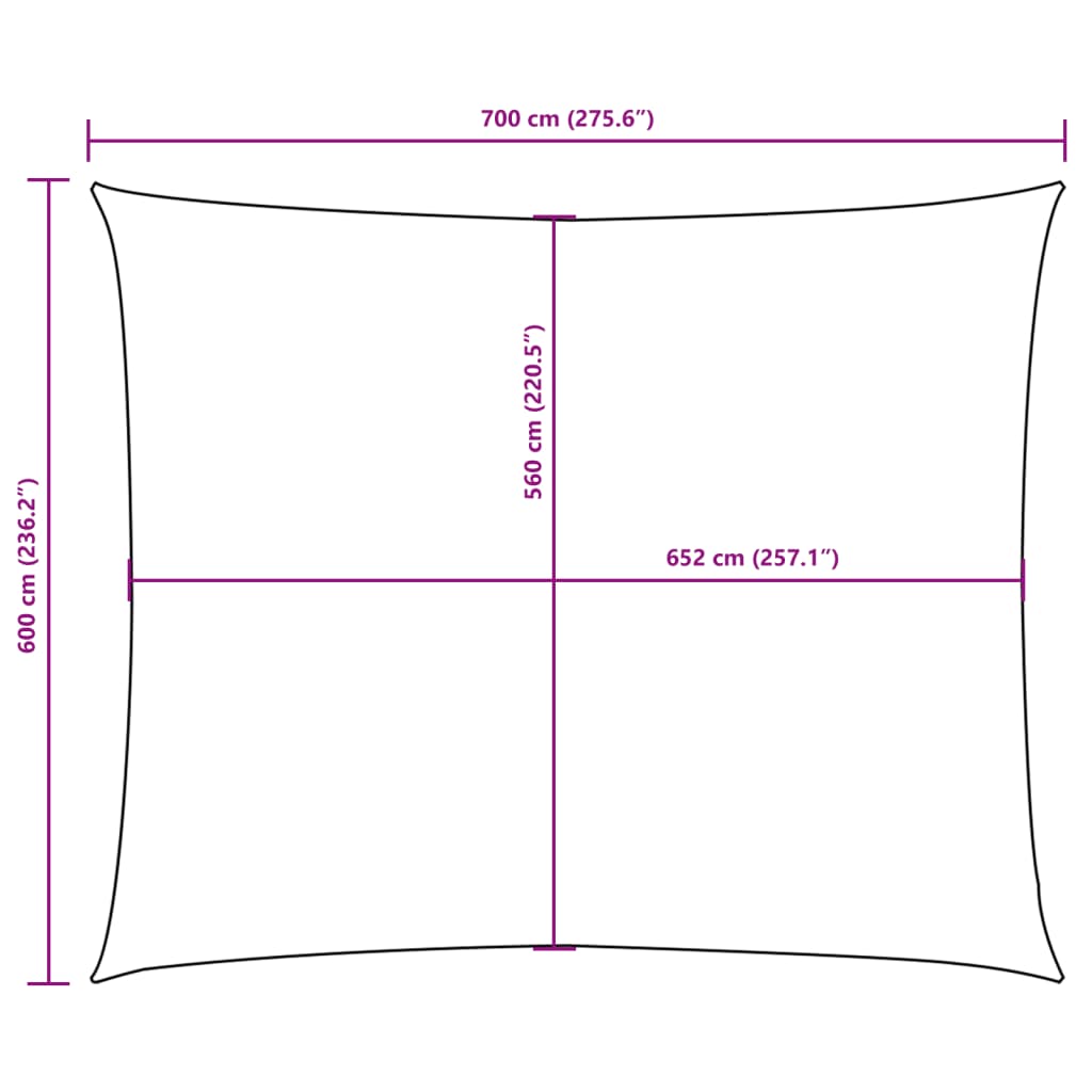 Sunshade Sail Oxford Fabric Rectangular 6x7 m Beige