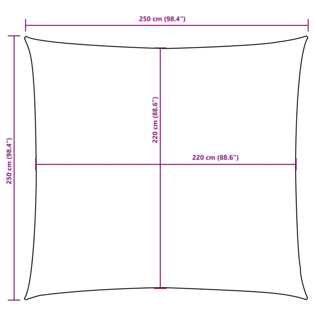 vidaXL Sunshade Sail Oxford Fabric Square 2.5x2.5 m Cream