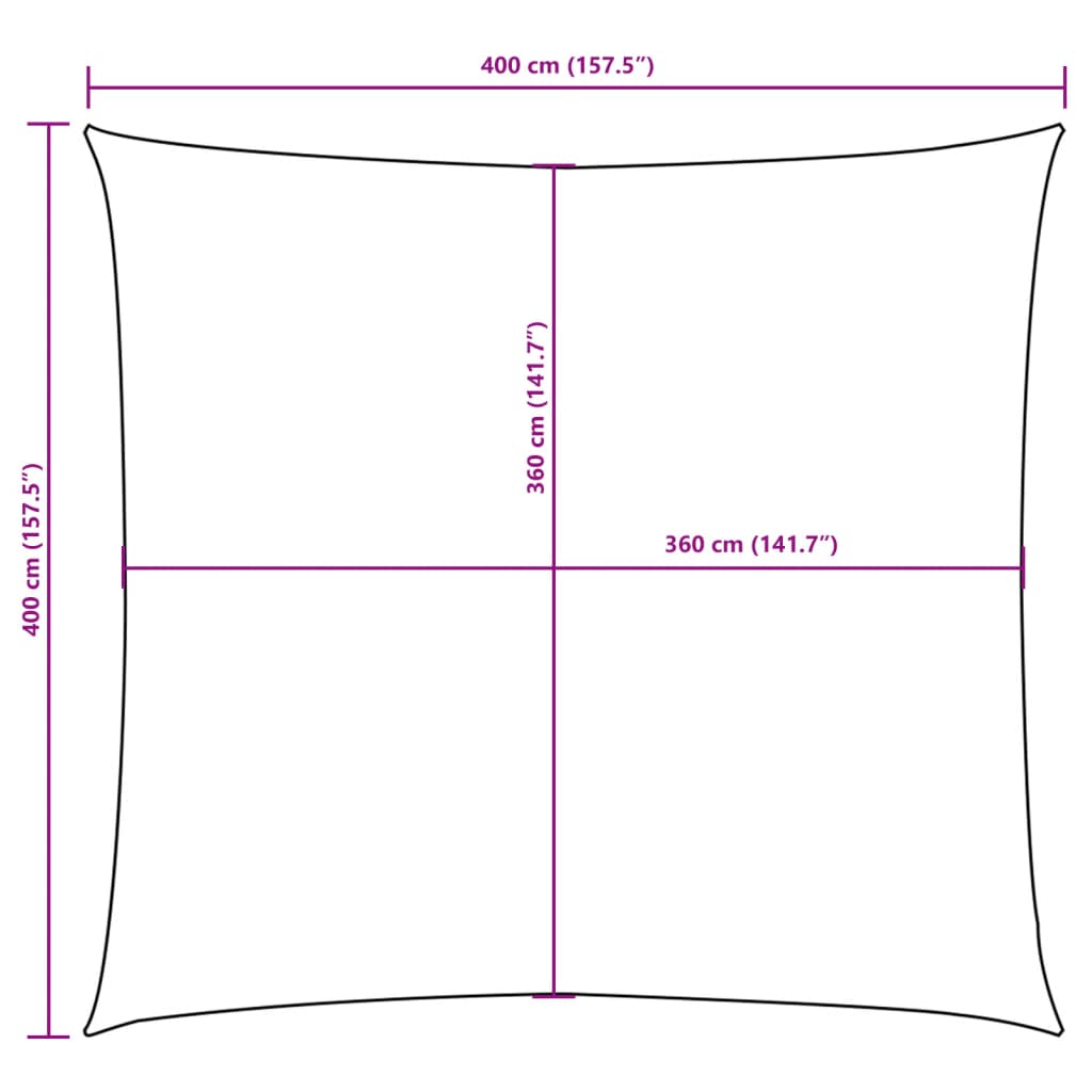 vidaXL Sunshade Sail Oxford Fabric Square 4x4 m Cream