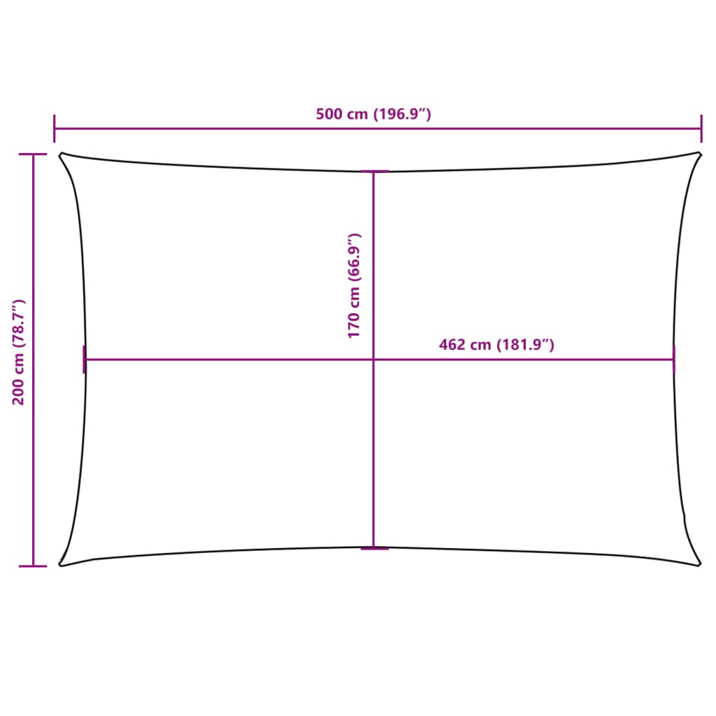 vidaXL Sunshade Sail Oxford Fabric Rectangular 2x5 m Cream