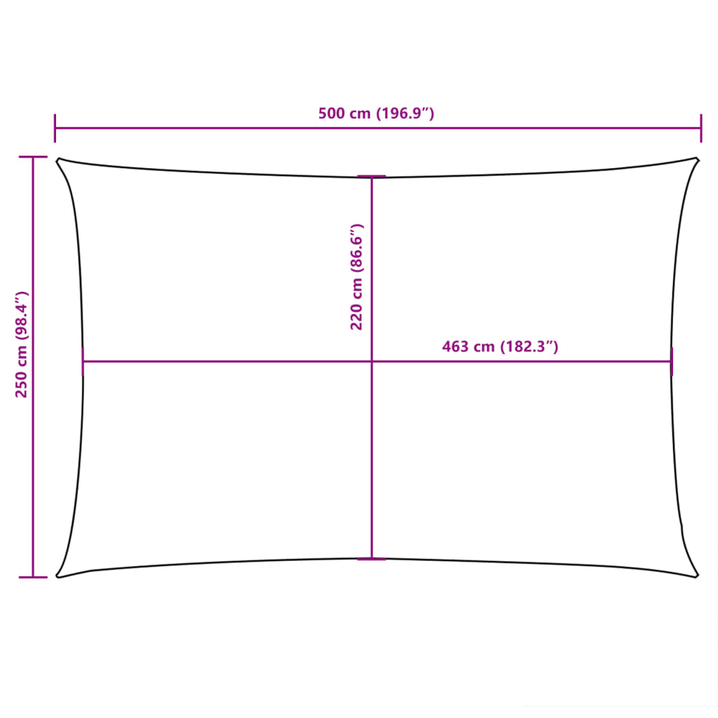 vidaXL Sunshade Sail Oxford Fabric Rectangular 2.5x5 m Cream