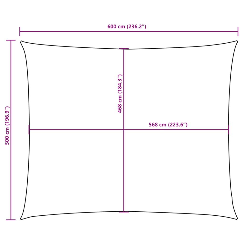 vidaXL Sunshade Sail Oxford Fabric Rectangular 5x6 m Cream