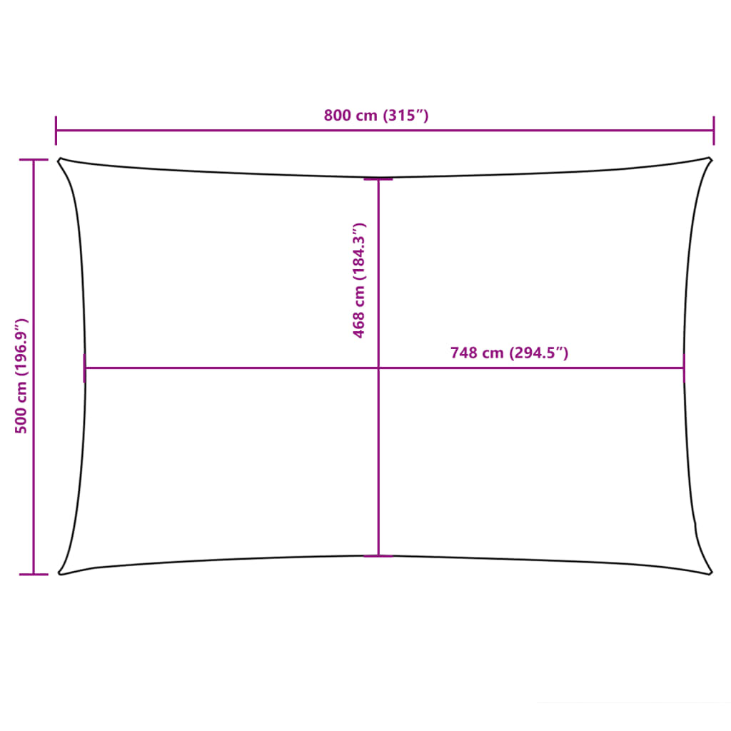 vidaXL Sunshade Sail Oxford Fabric Rectangular 5x8 m Cream