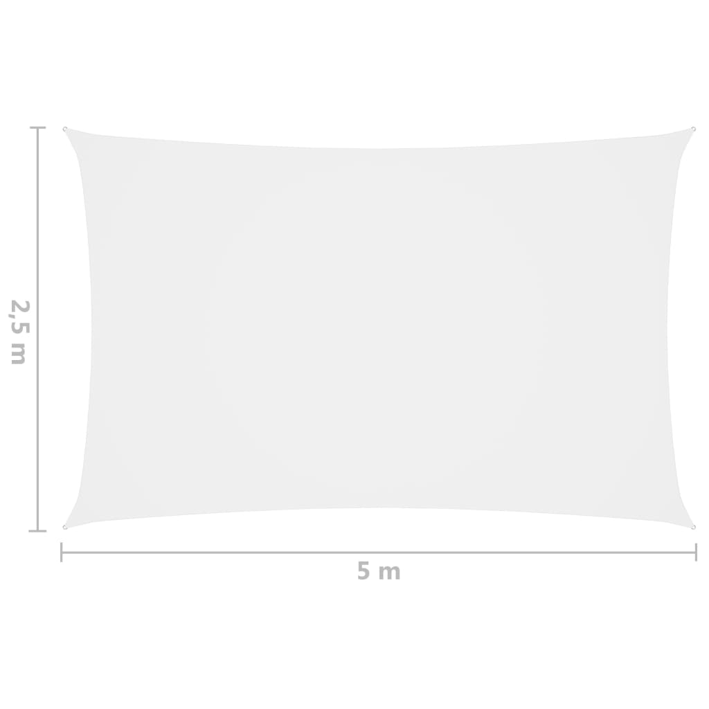 vidaXL Sunshade Sail Oxford Fabric Rectangular 2.5x5 m White