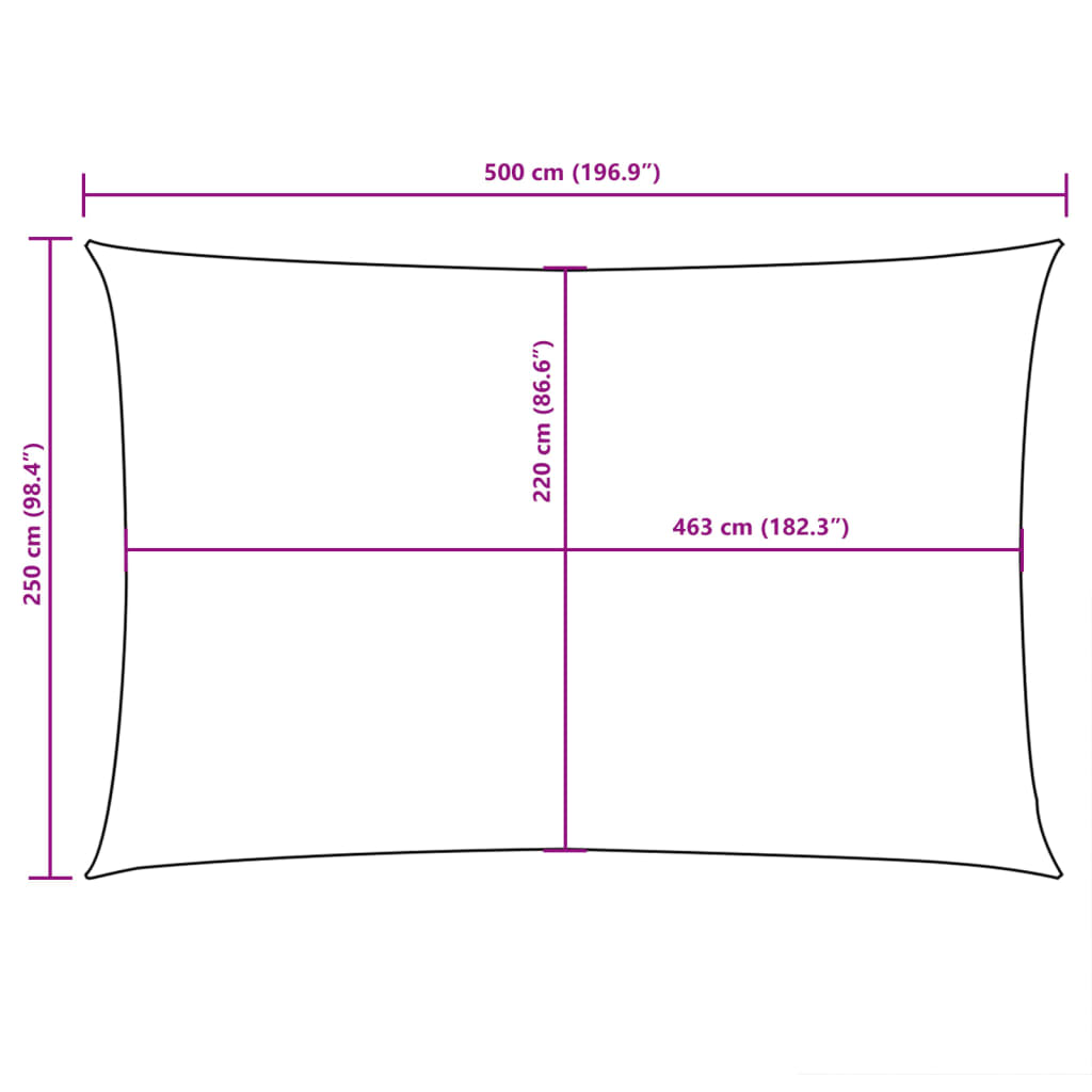 vidaXL Sunshade Sail Oxford Fabric Rectangular 2.5x5 m White