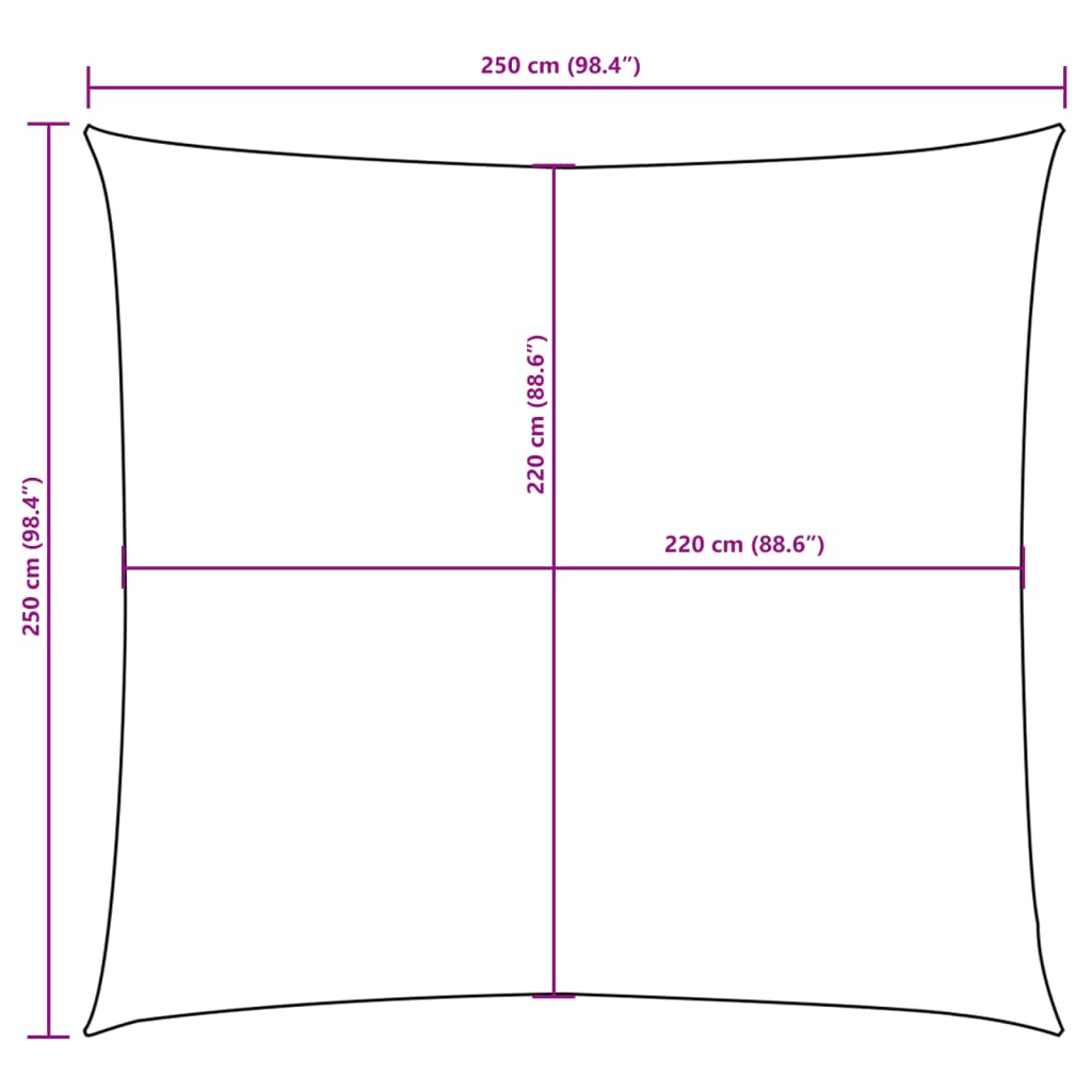 vidaXL Sunshade Sail Oxford Fabric Square 2.5x2.5 m Taupe