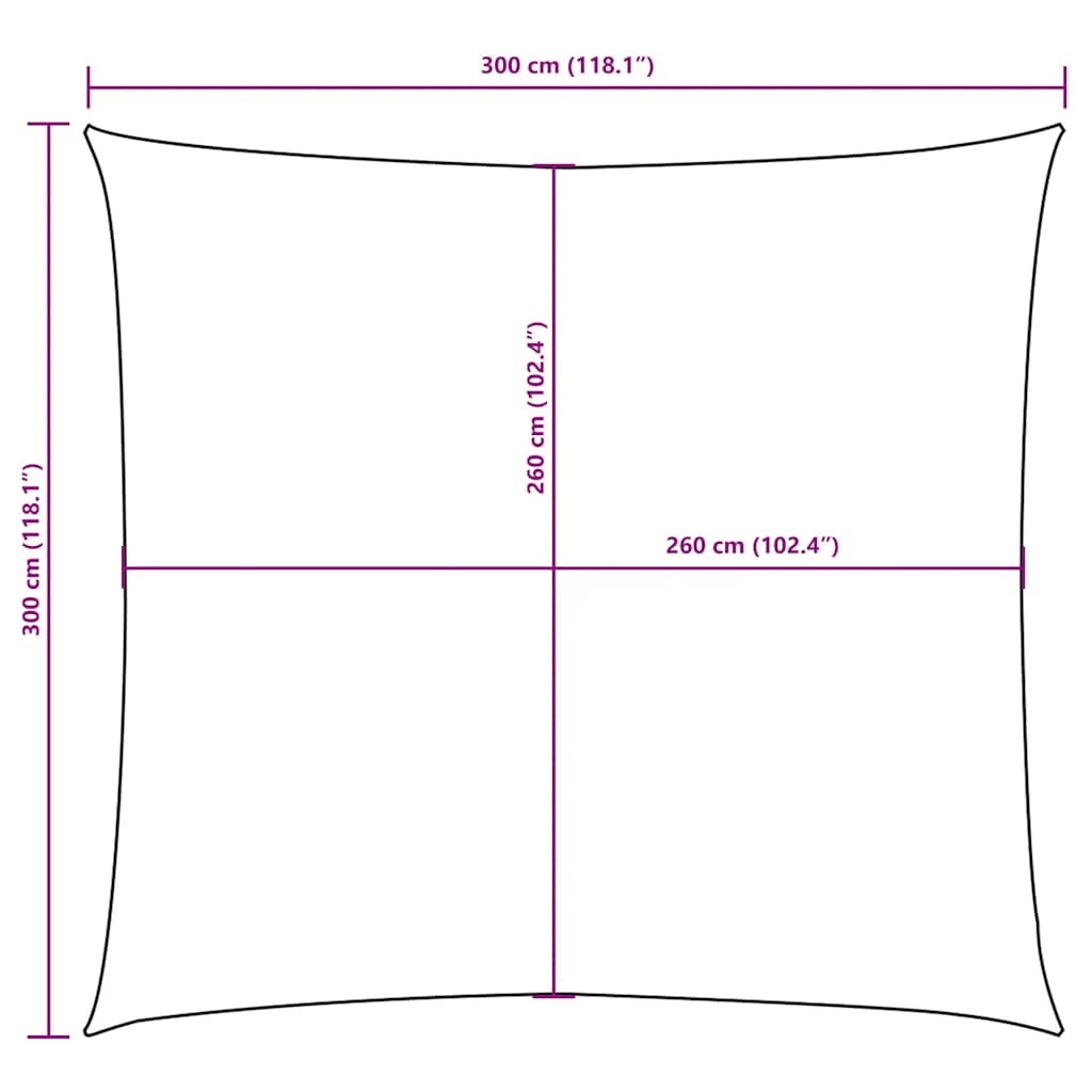 Sunshade Sail Oxford Fabric Square 3x3 m Yellow