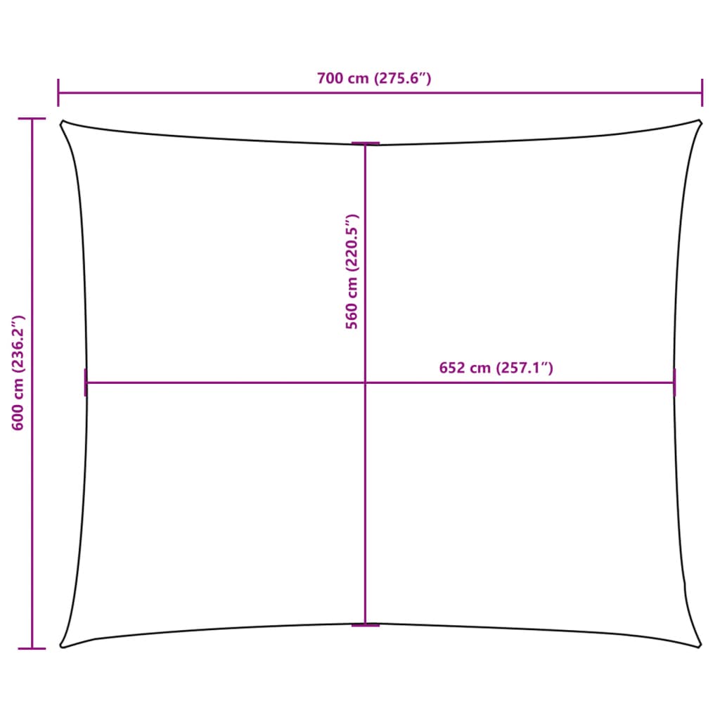 Sunshade Sail Oxford Fabric Rectangular 6x7 m Red