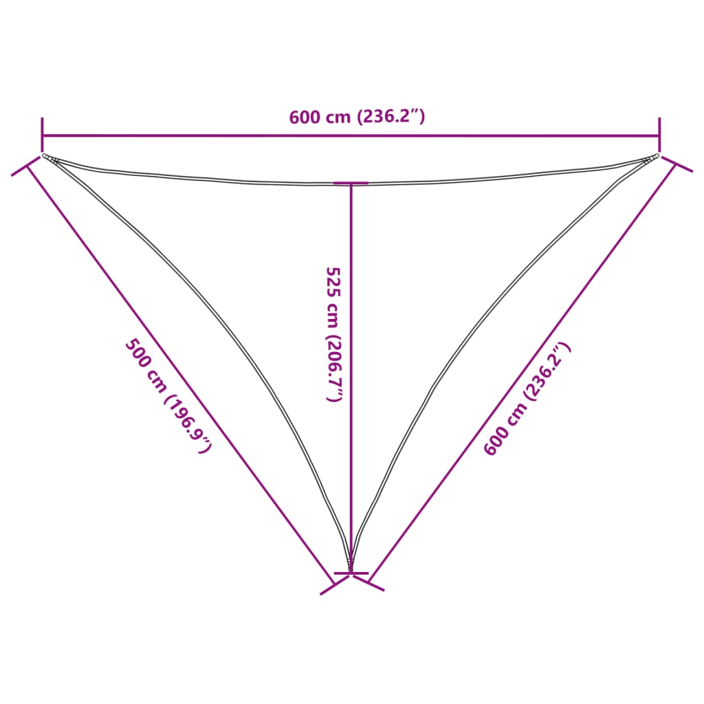 Sunshade Sail Oxford Fabric Triangular 5x6x6 m Red