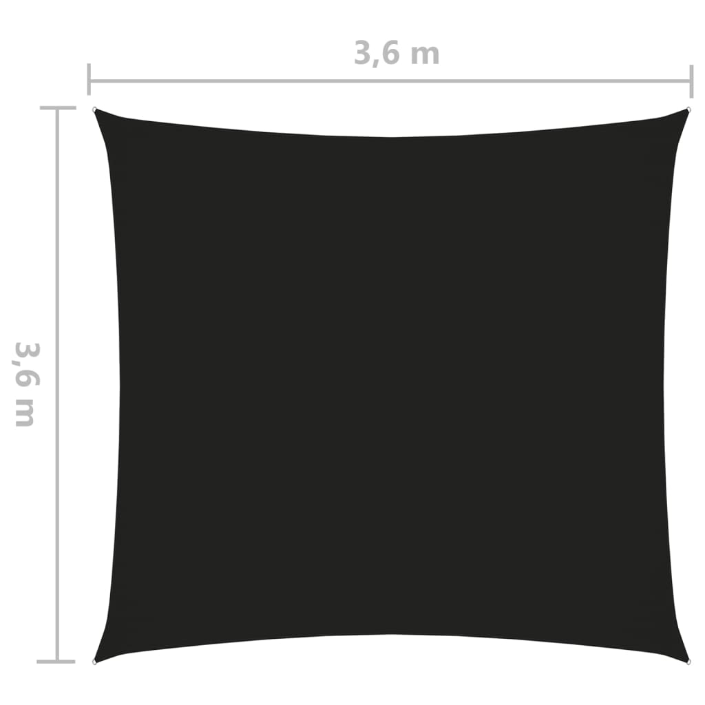 vidaXL Sunshade Sail Oxford Fabric Square 3.6x3.6 m Black