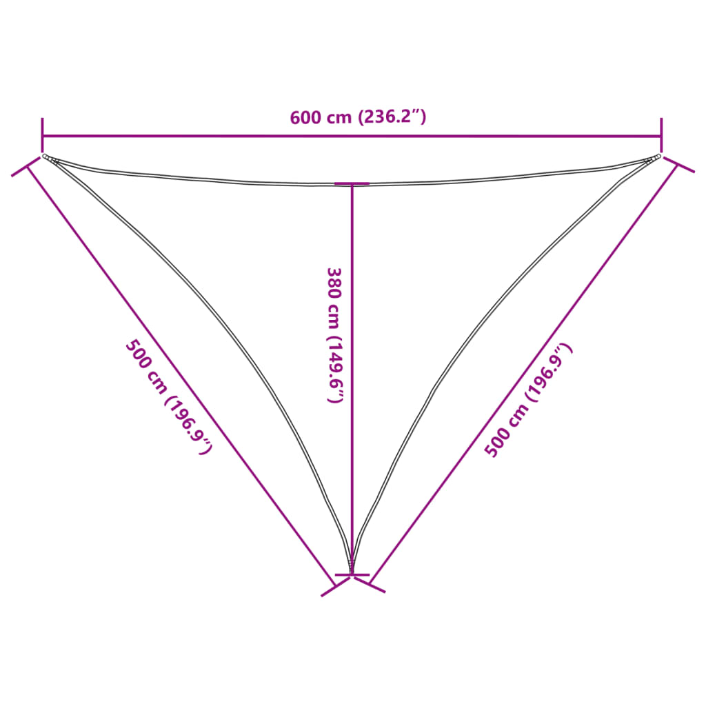 Sunshade Sail Oxford Fabric Triangular 5x5x6 m Brown