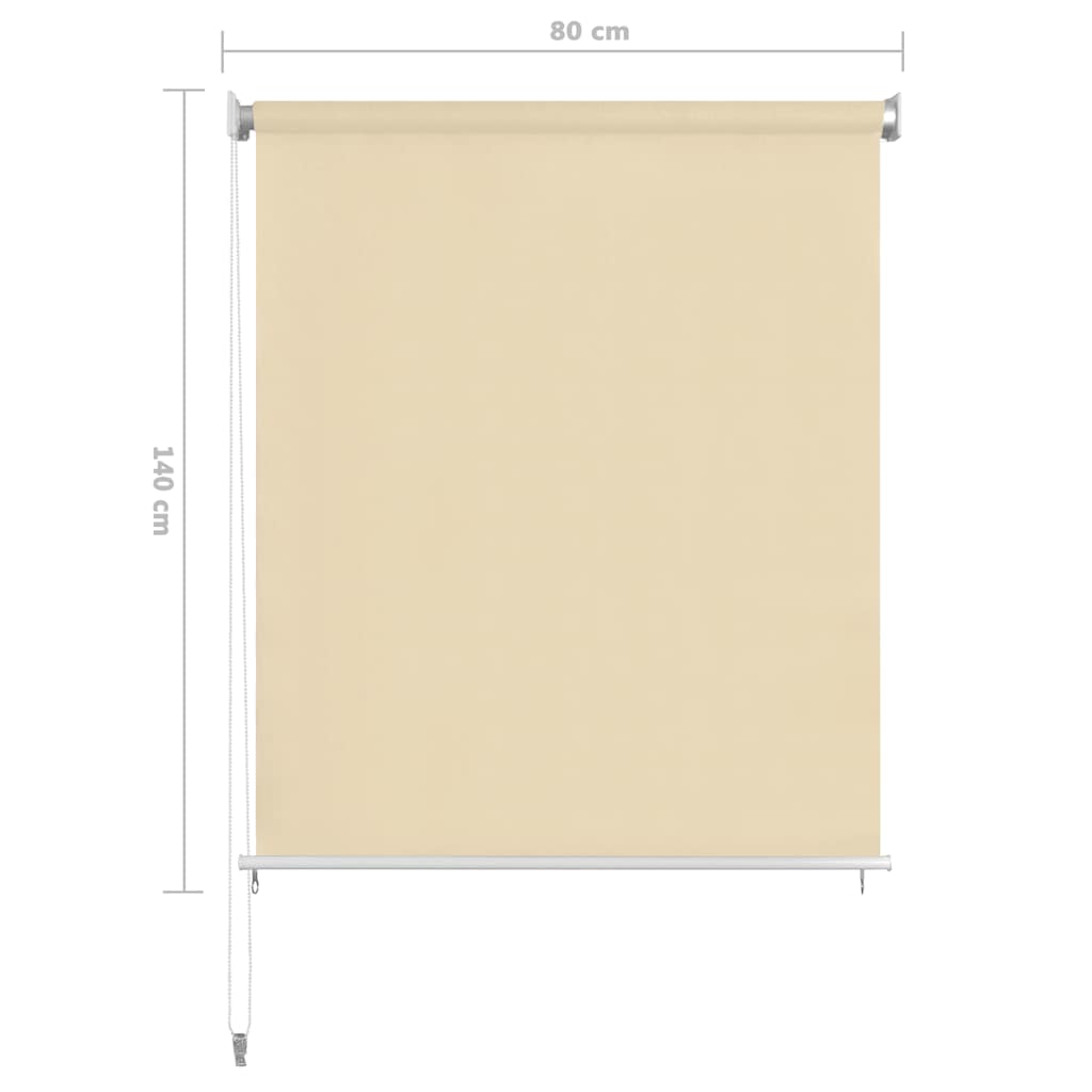 Outdoor Roller Blind Cream 80x140 cm HDPE