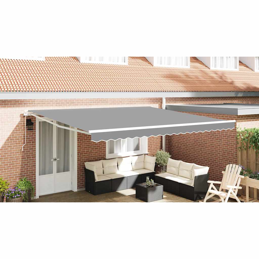 Awning Frame Manual White 500 x 350 cm Aluminium