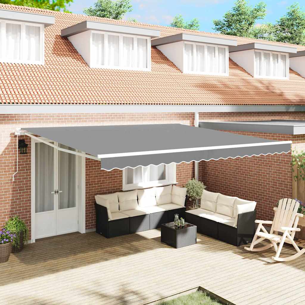 Awning Frame Manual White 500 x 350 cm Aluminium