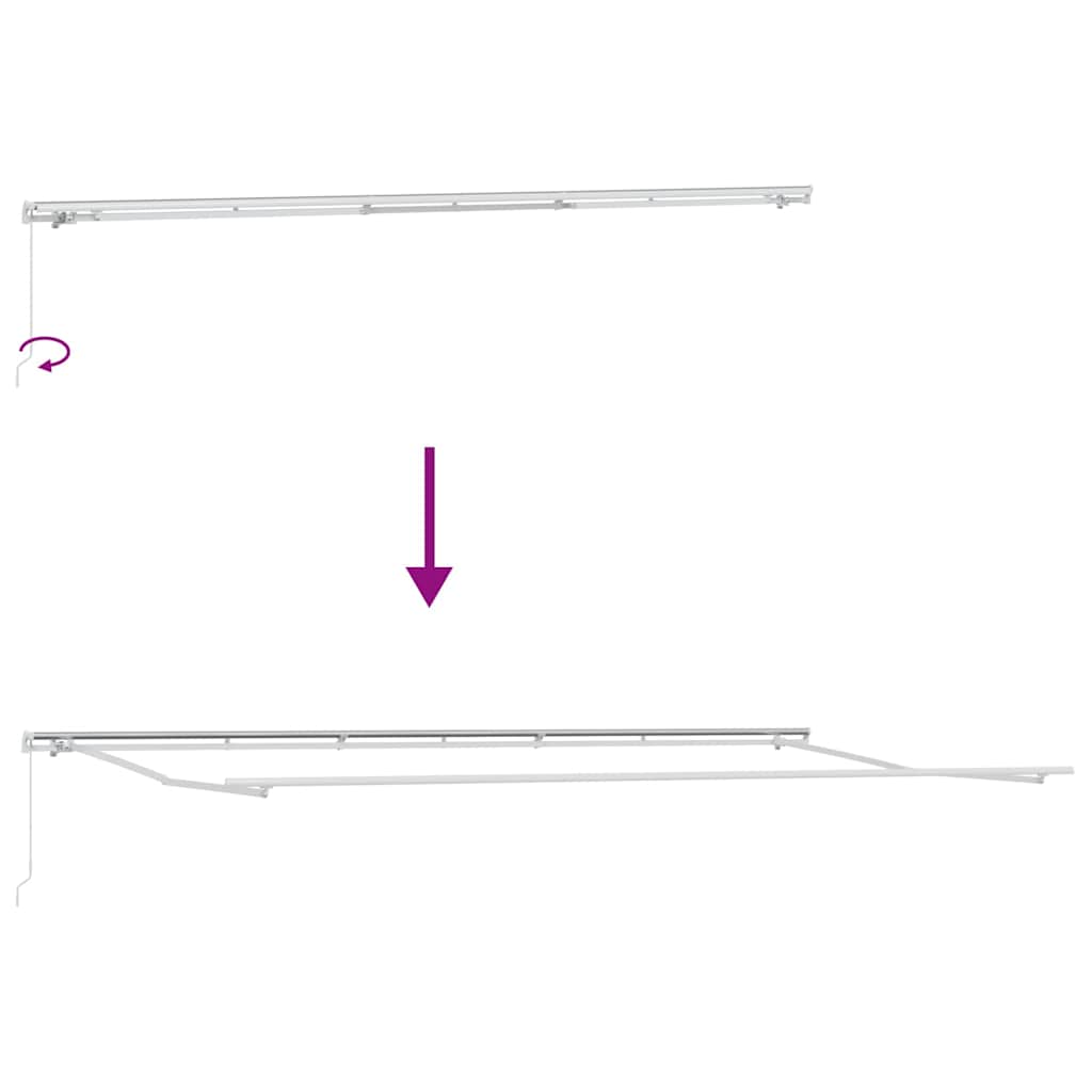 Awning Frame Manual White 600 x 350 cm Aluminium