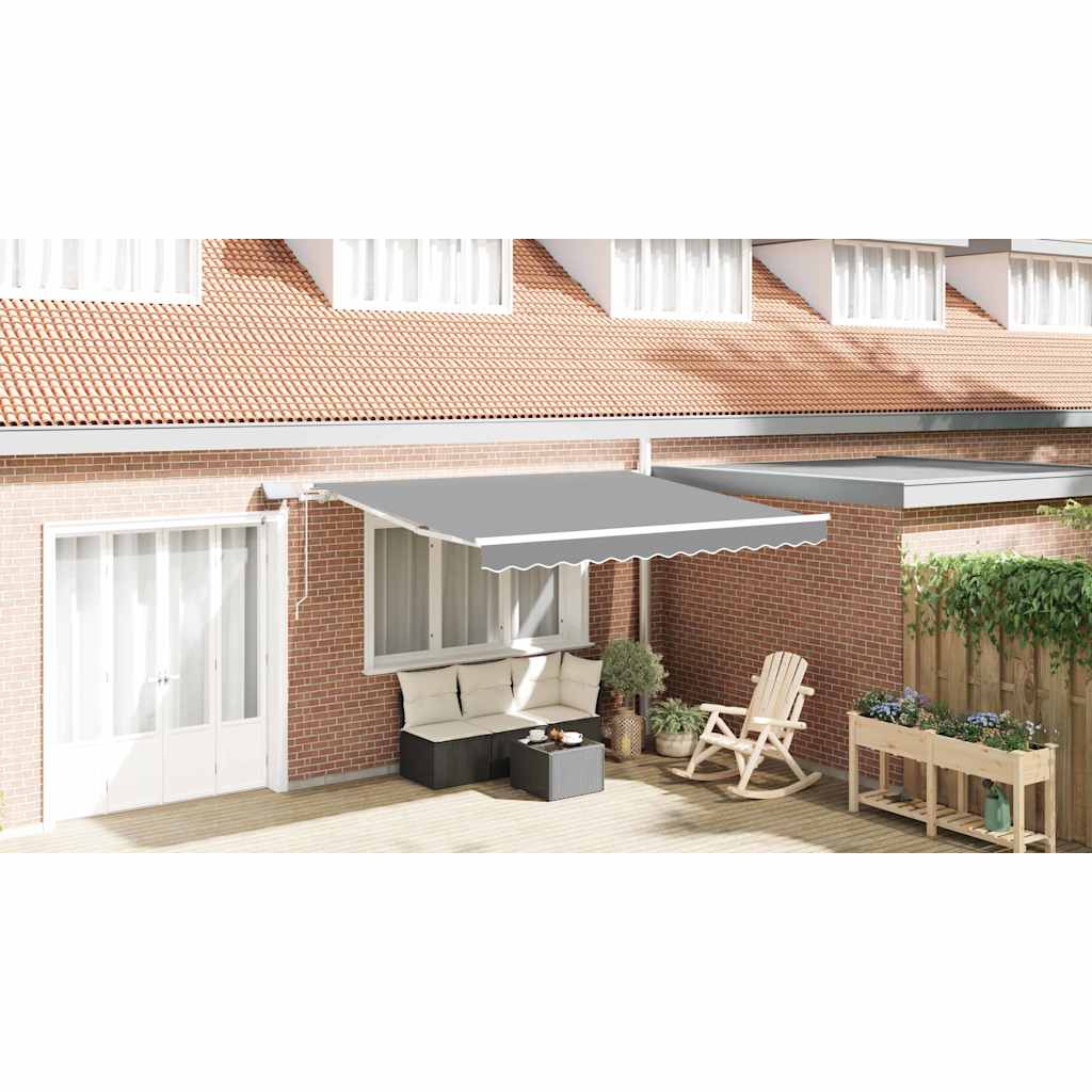 Awning Frame with LED Strip Lights White 350 x 250 cm Aluminium