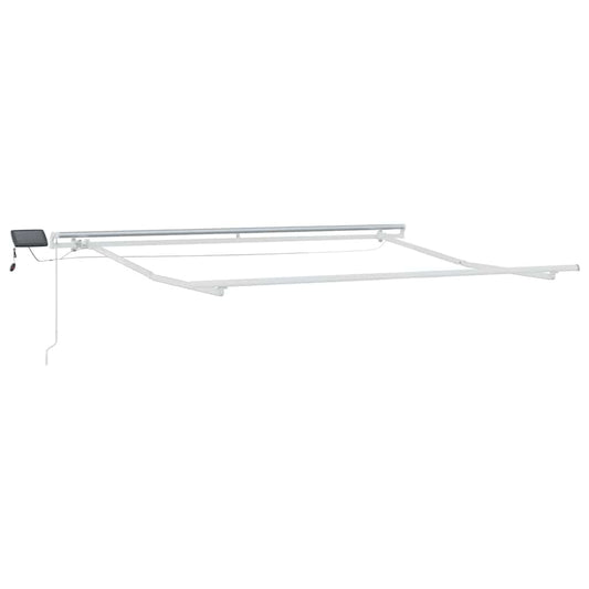 Awning Frame with LED Strip Lights White 350 x 250 cm Aluminium