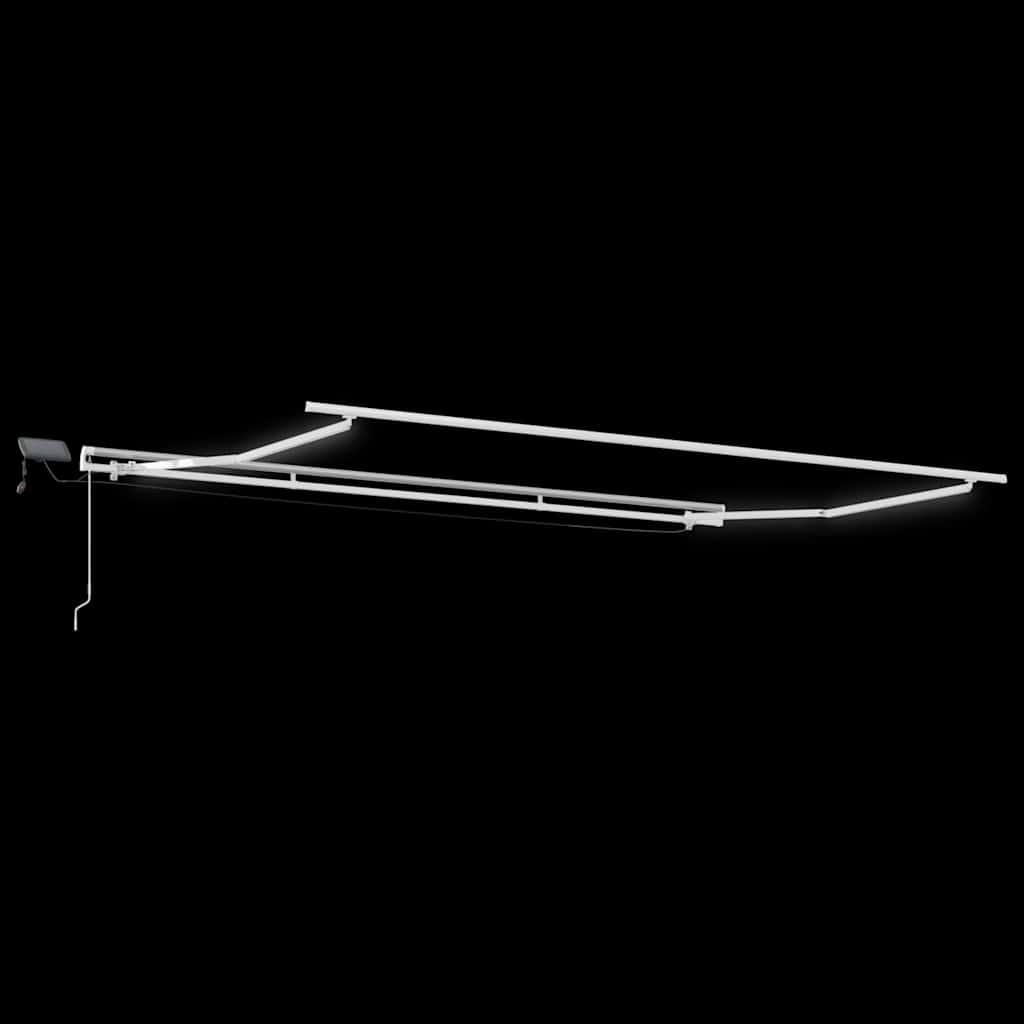 Awning Frame with LED Strip Lights White 400 x 300 cm Aluminium