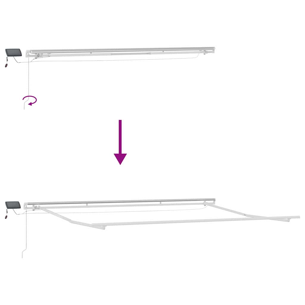 Awning Frame with LED Strip Lights White 400 x 300 cm Aluminium