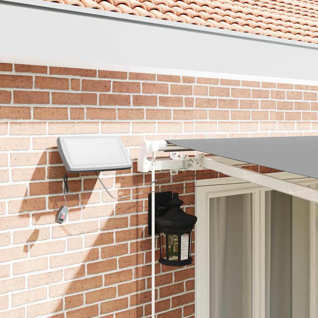 Awning Frame with LED Strip Lights White 450 x 300 cm Aluminium