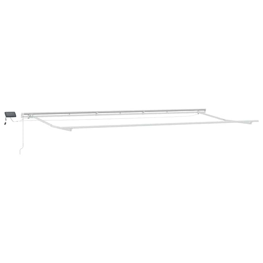 Awning Frame with LED Strip Lights White 600 x 300 cm Aluminium