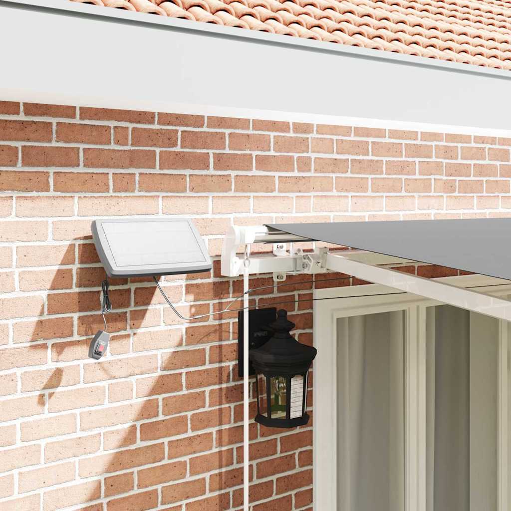 Awning Frame with LED Strip Lights White 400 x 350 cm Aluminium