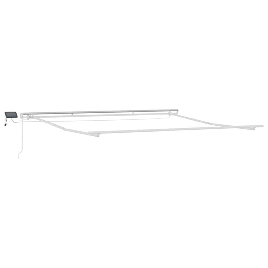Awning Frame with LED Strip Lights White 400 x 350 cm Aluminium