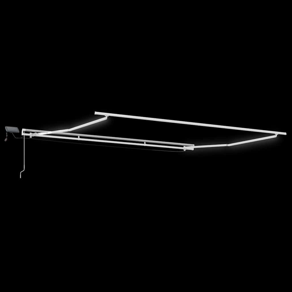 Awning Frame with LED Strip Lights White 450 x 350 cm Aluminium