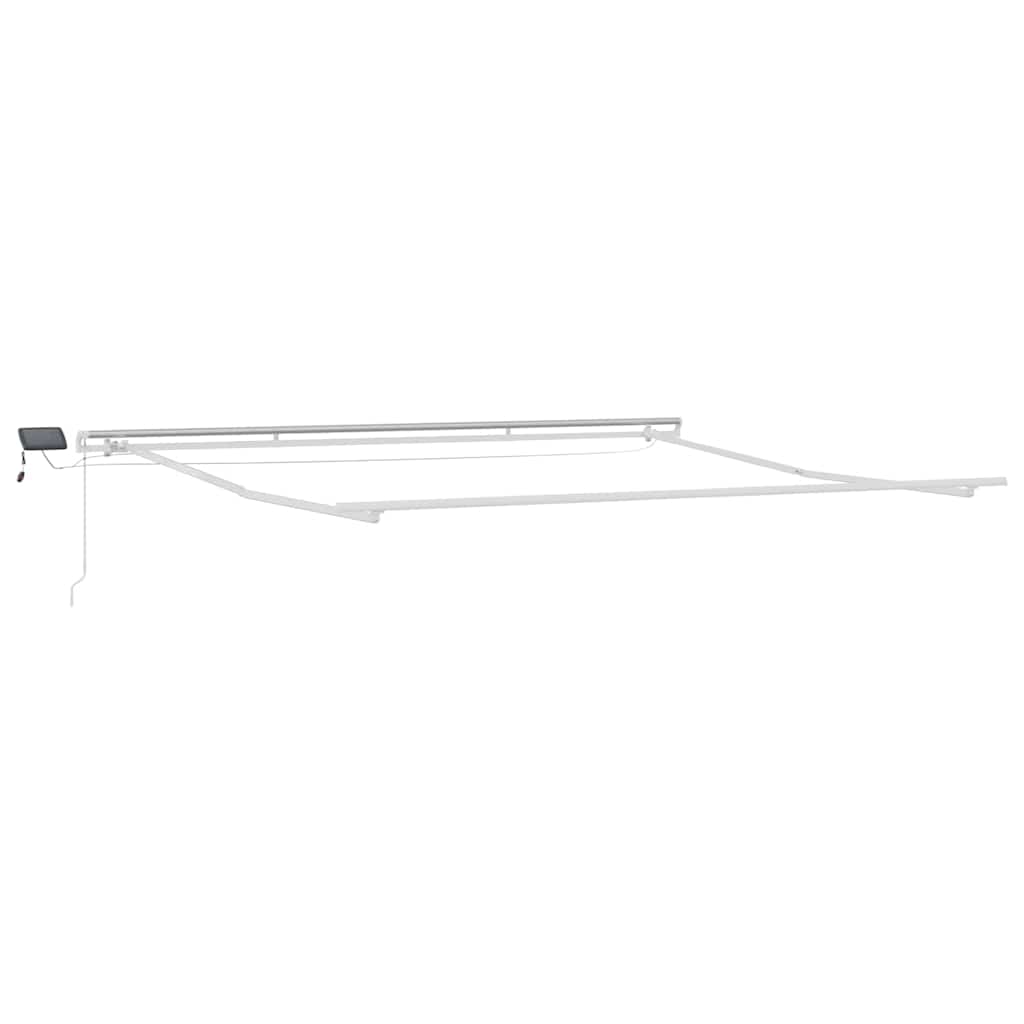 Awning Frame with LED Strip Lights White 500 x 350 cm Aluminium