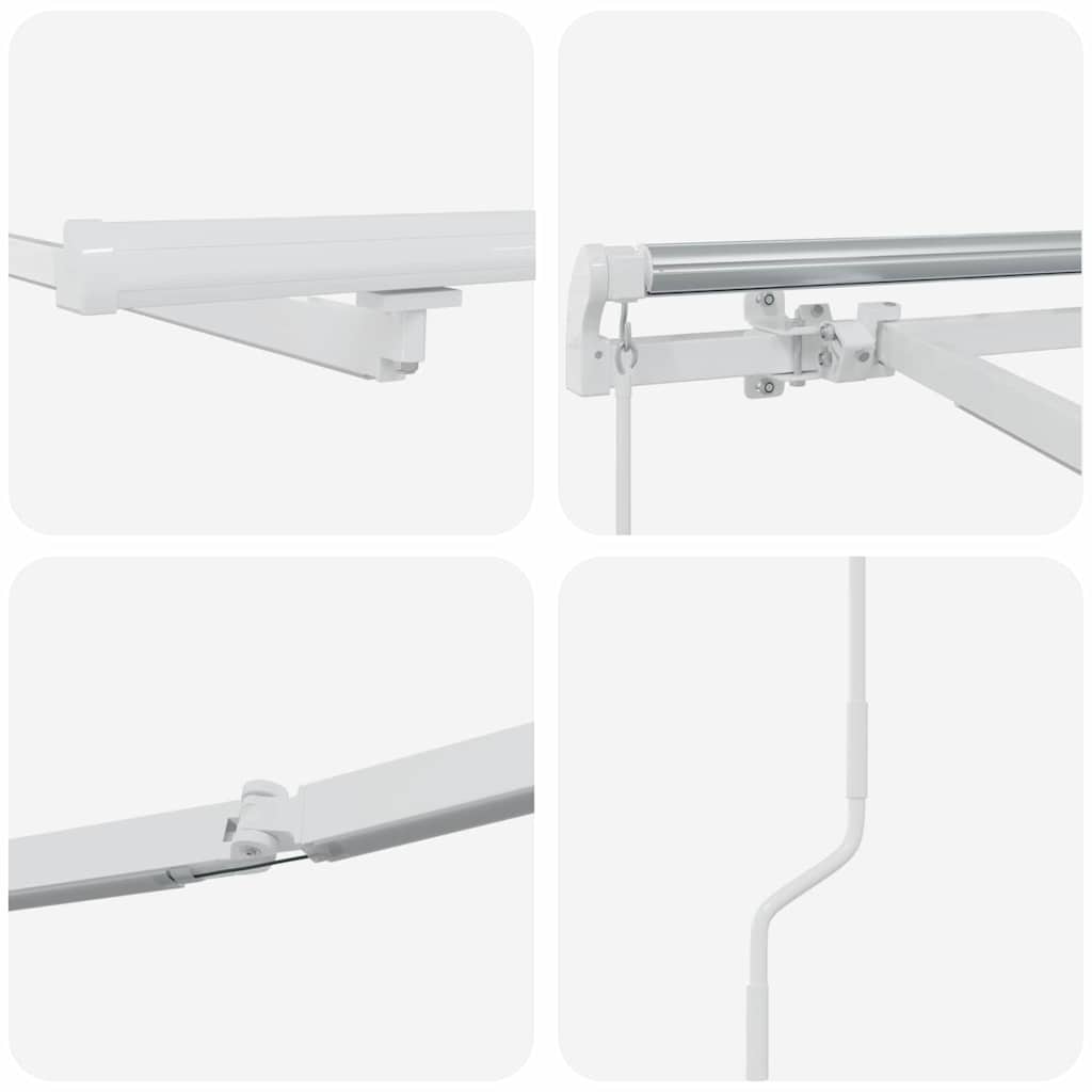 Awning Frame with LED Strip Lights White 600 x 350 cm Aluminium