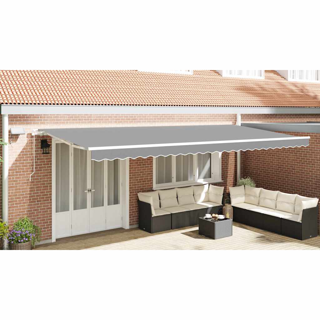 Awning Frame with LED Strip Lights White 600 x 350 cm Aluminium