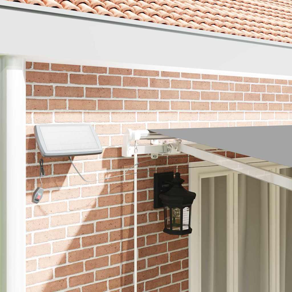 Awning Frame with LED Strip Lights White 600 x 350 cm Aluminium